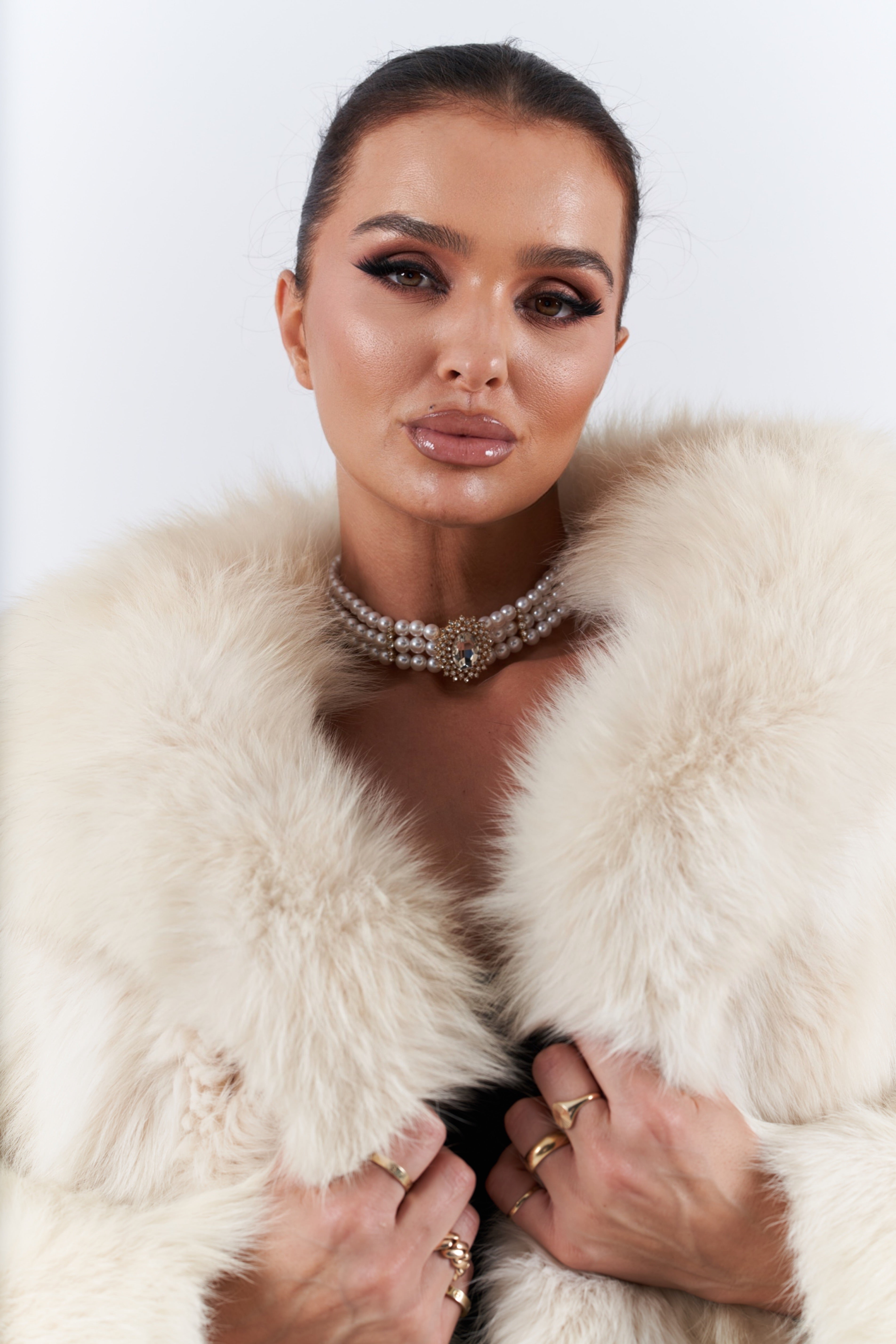 Natural Long fur fox coat