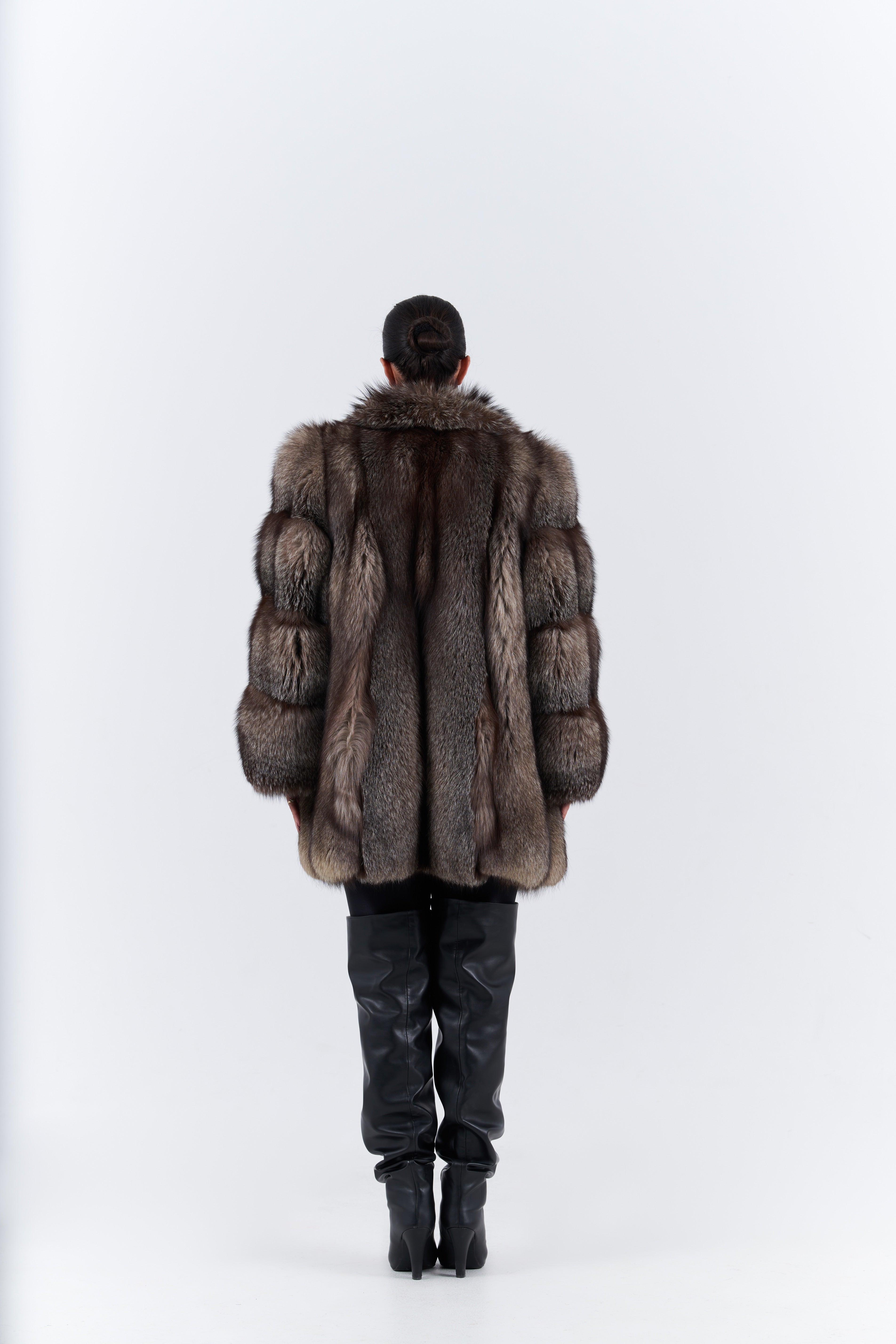 Natural fox frost fur coat – D'Amor Fur