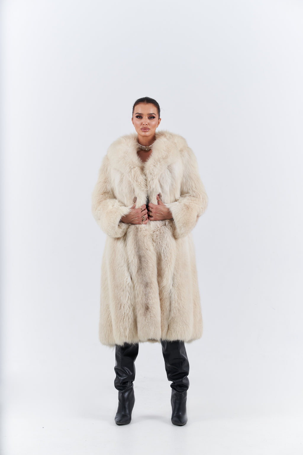 Natural Long fur fox coat