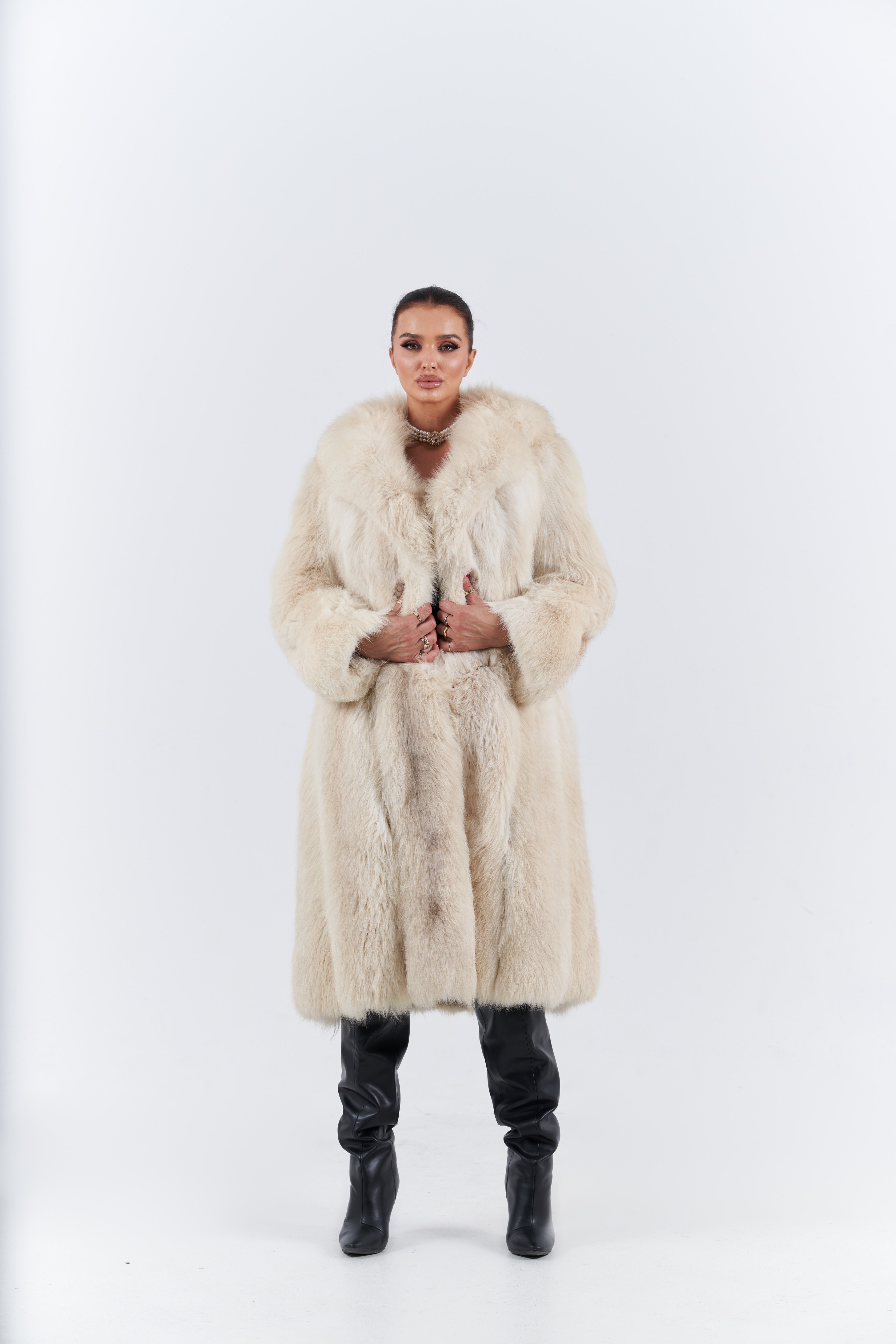 Natural Long fur fox coat