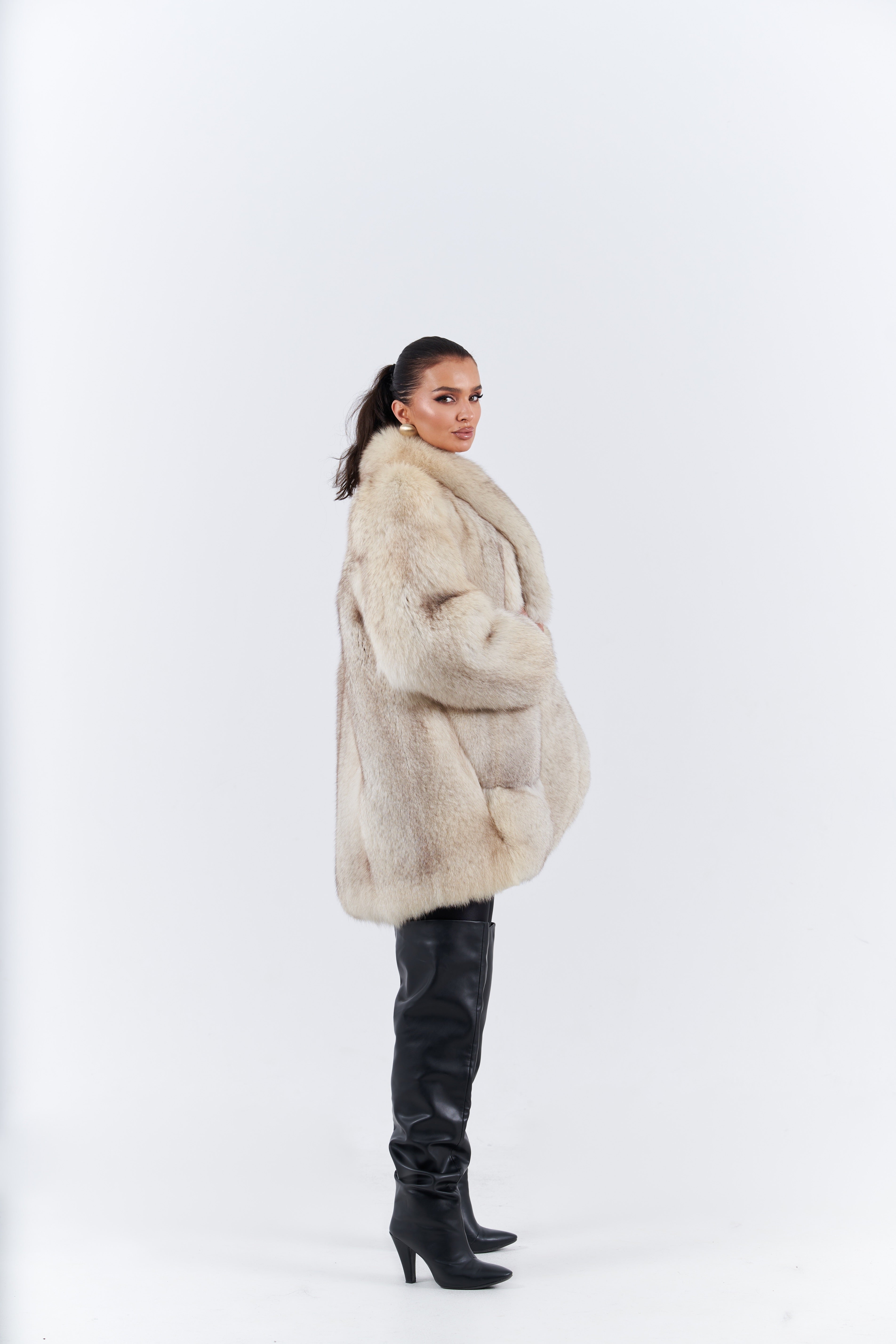 Natural fur fox coat