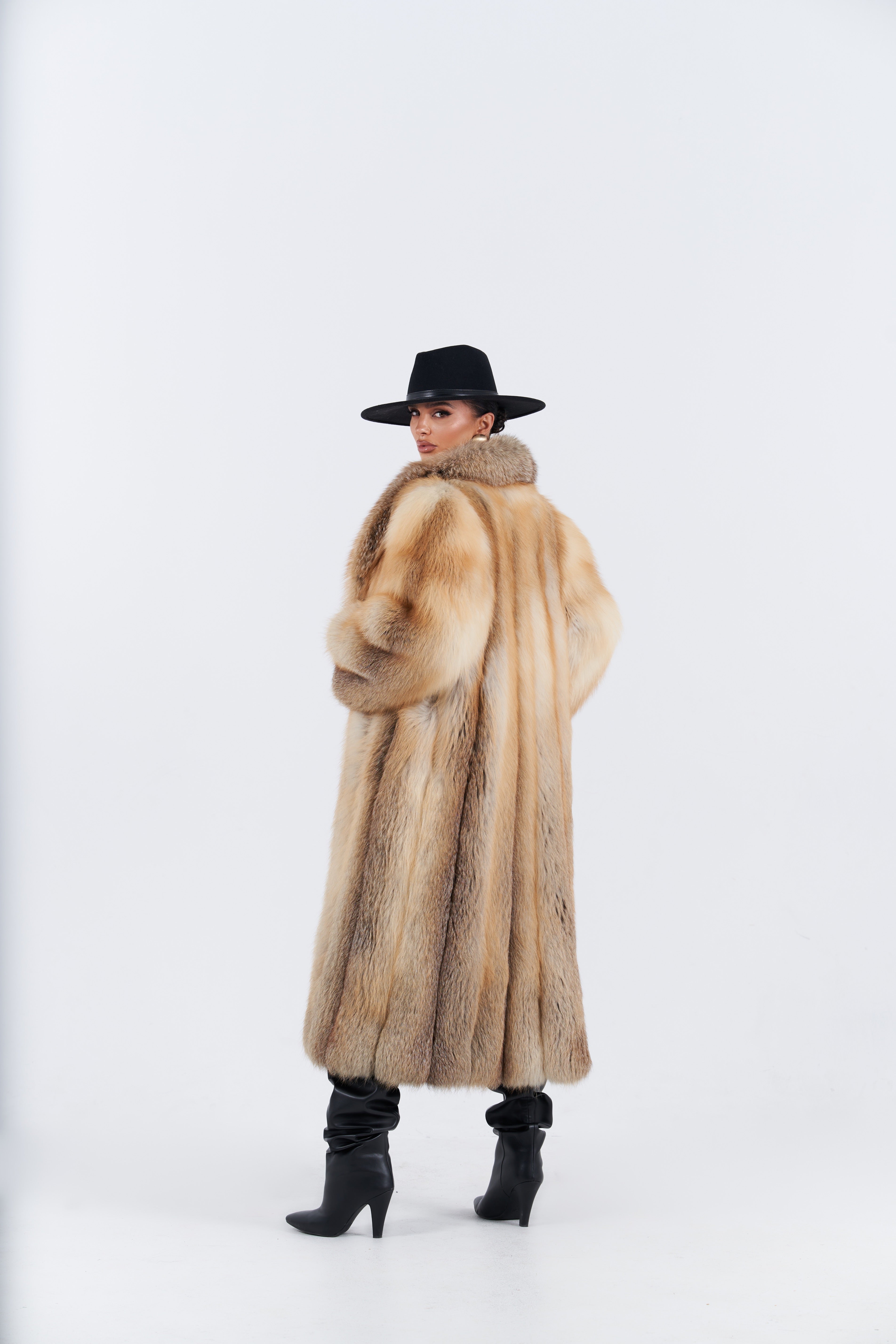 Golden Island Fox Fur Coat