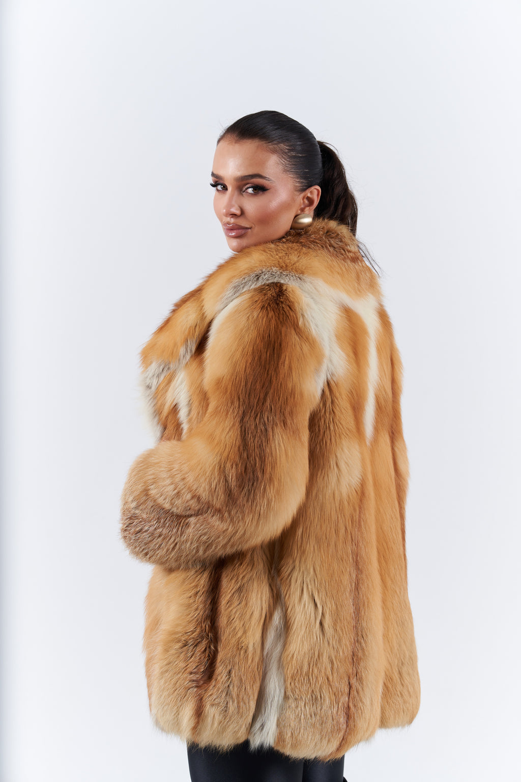 Natural red fox coat