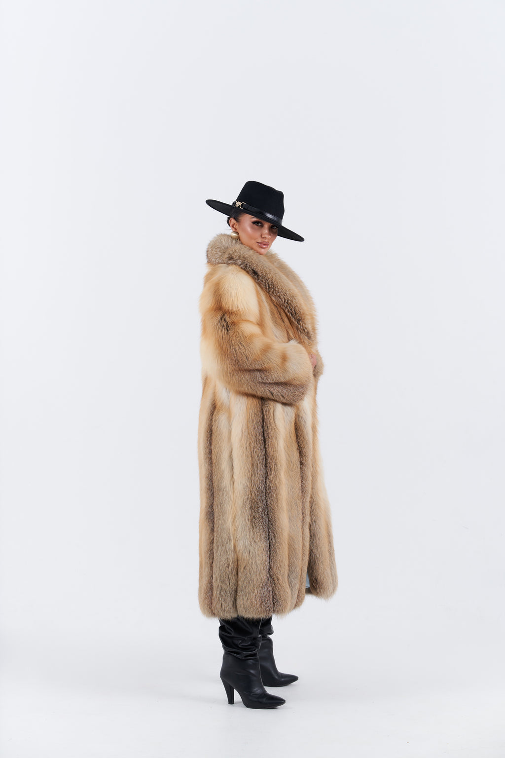 Golden Island Fox Fur Coat
