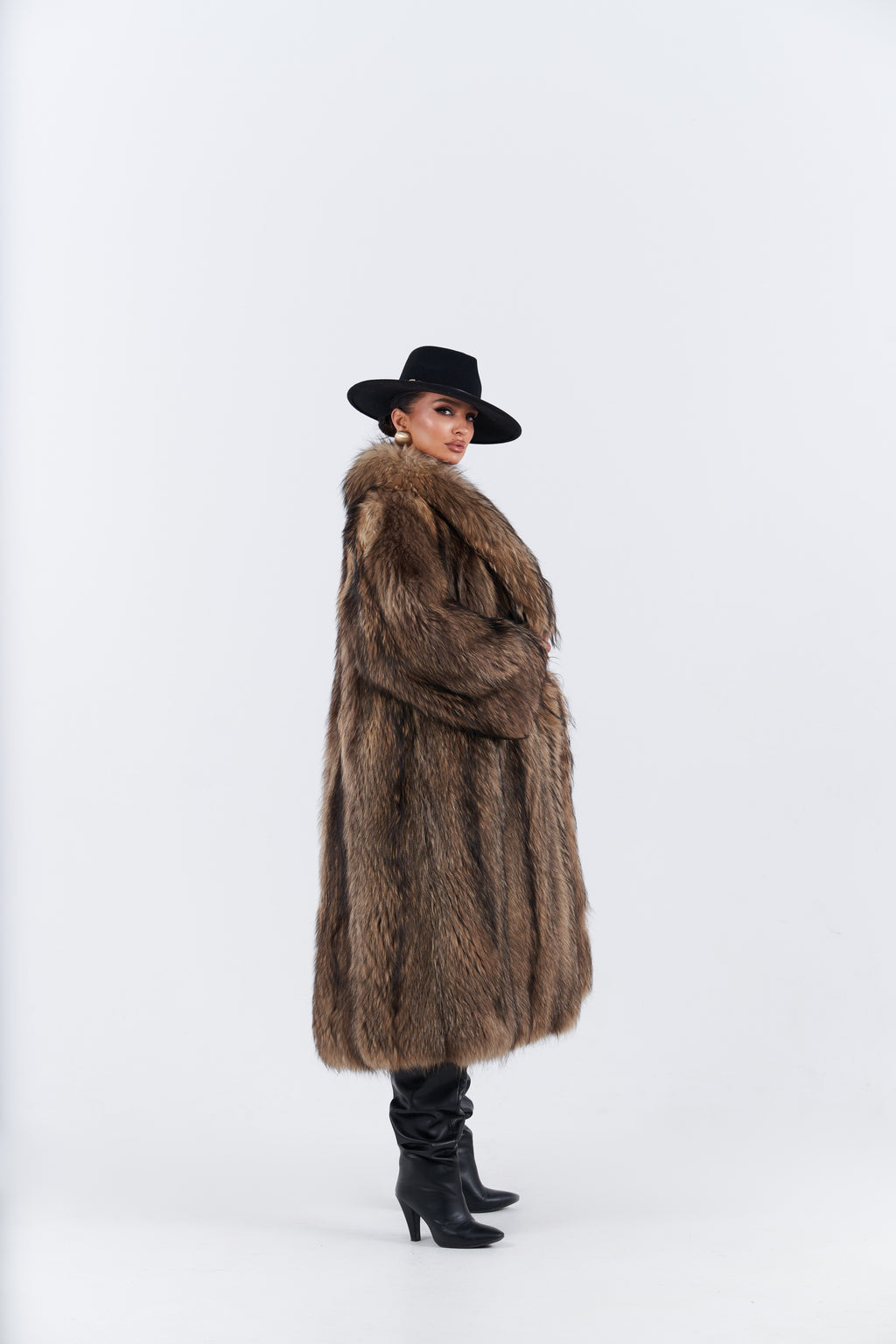 Raccoon fur coat