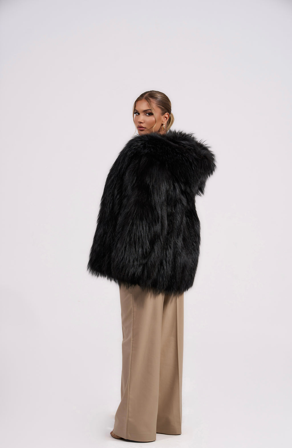 Luxury Black Fur Coat