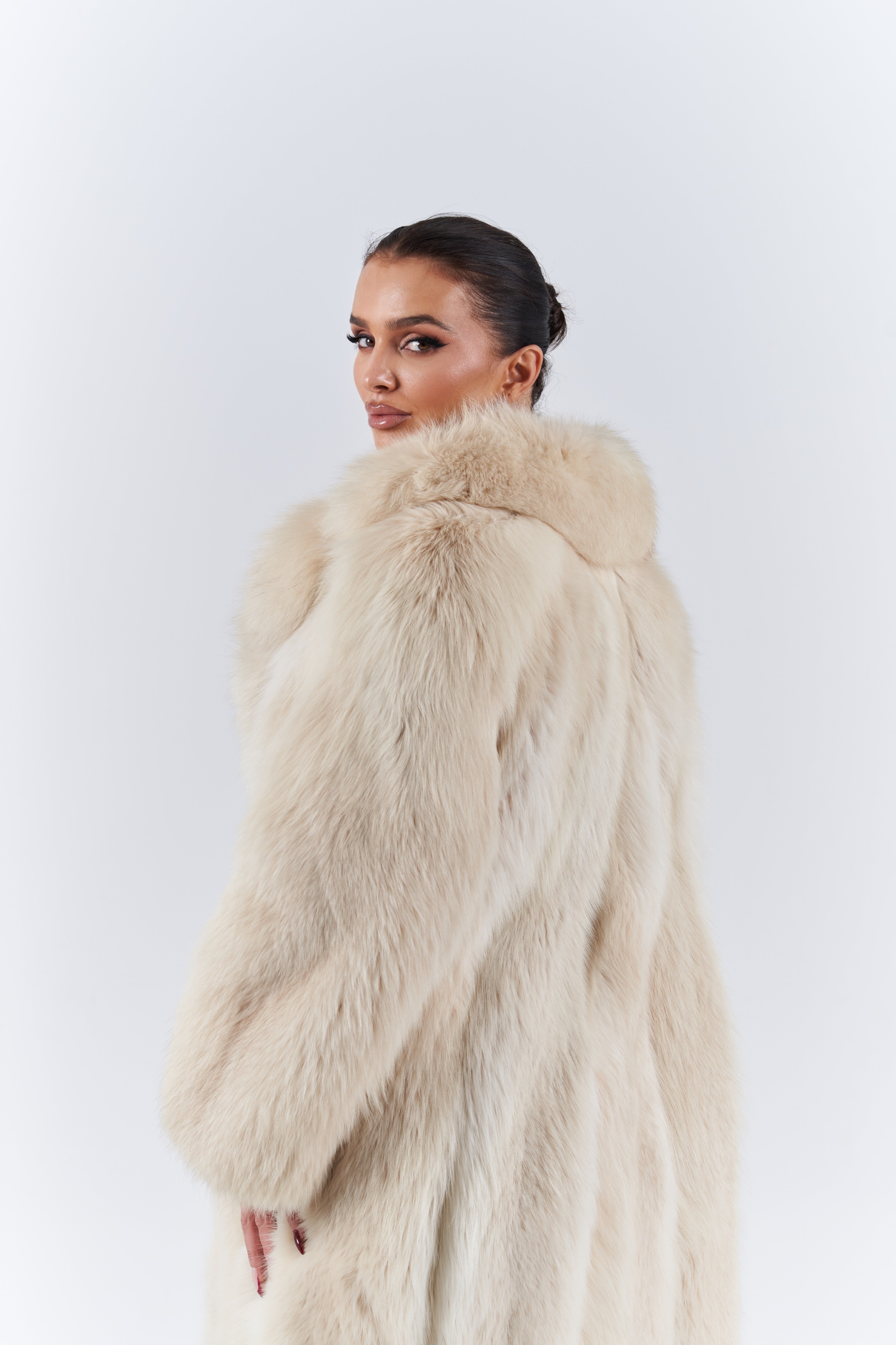 Natural Long fur fox coat