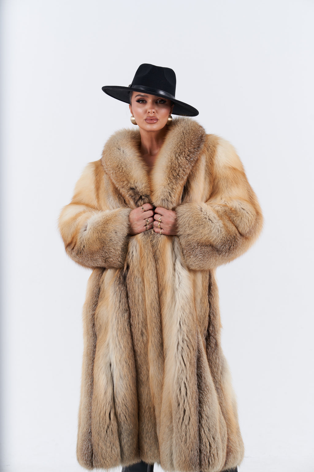 Golden Island Fox Fur Coat