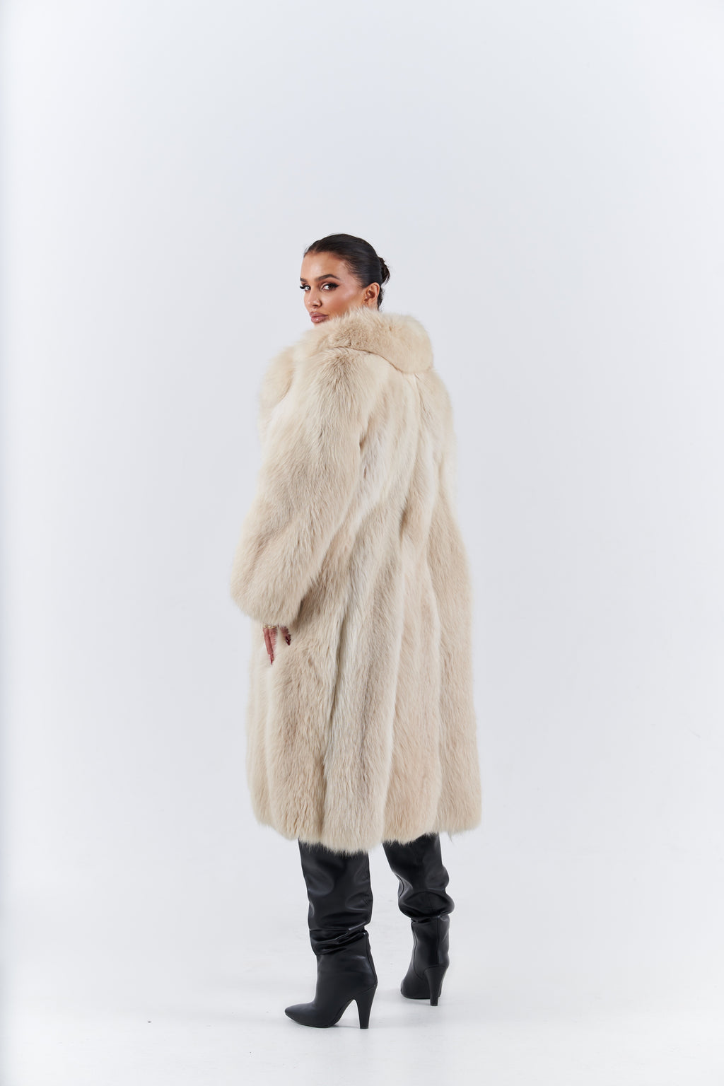 Natural Long fur fox coat