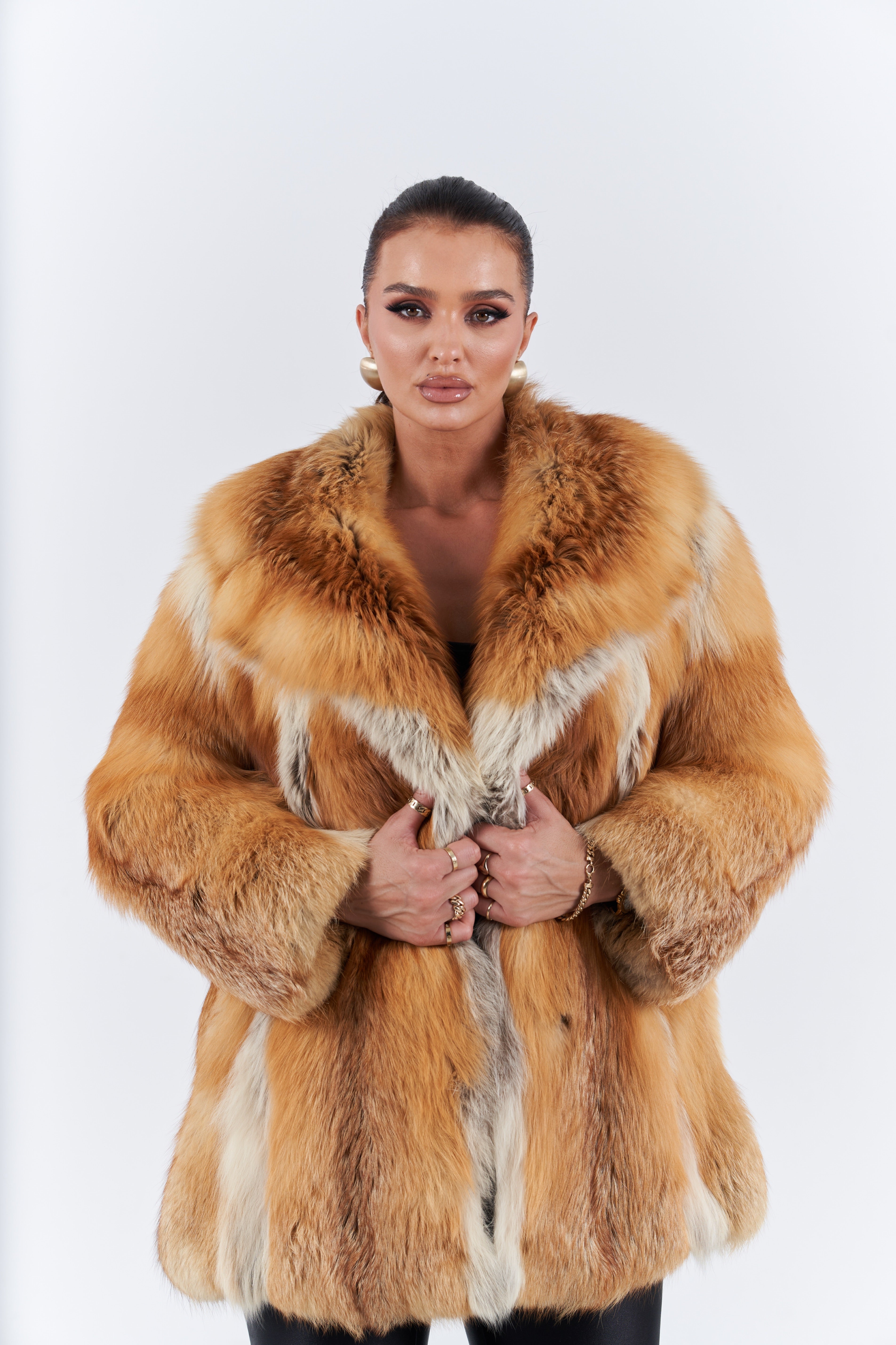 Natural red fox coat