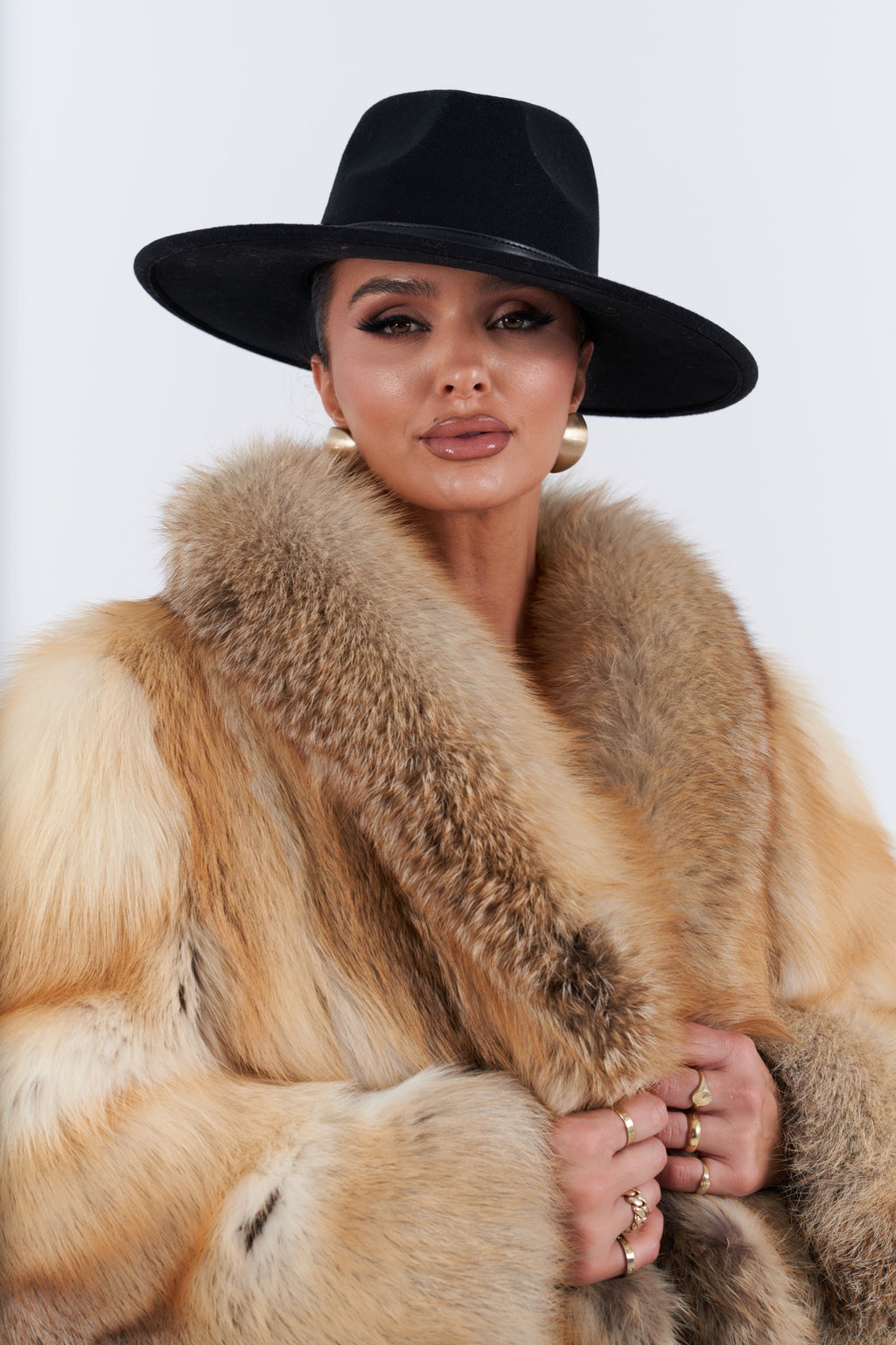 Golden Island Fox Fur Coat