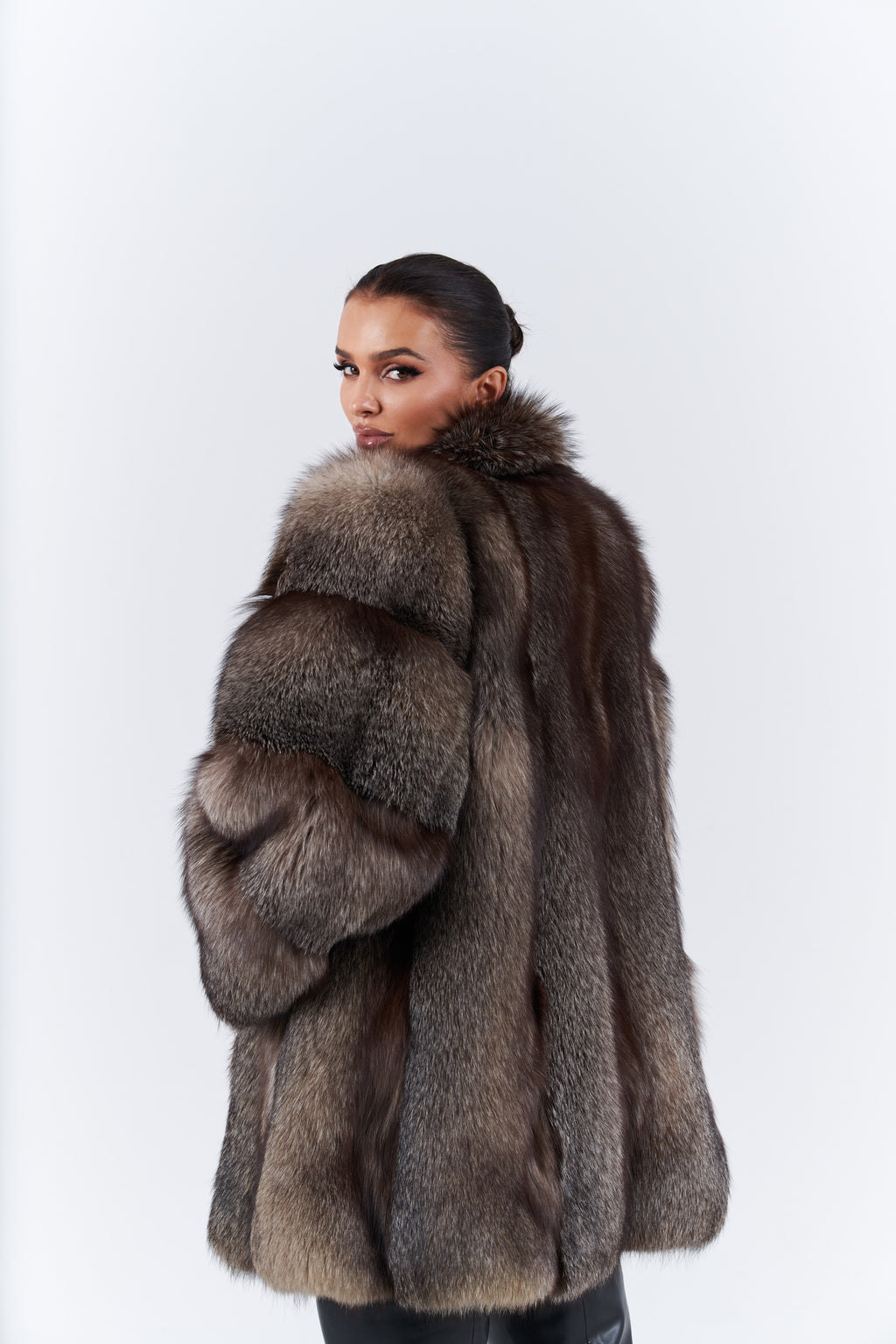 Natural fox frost fur coat