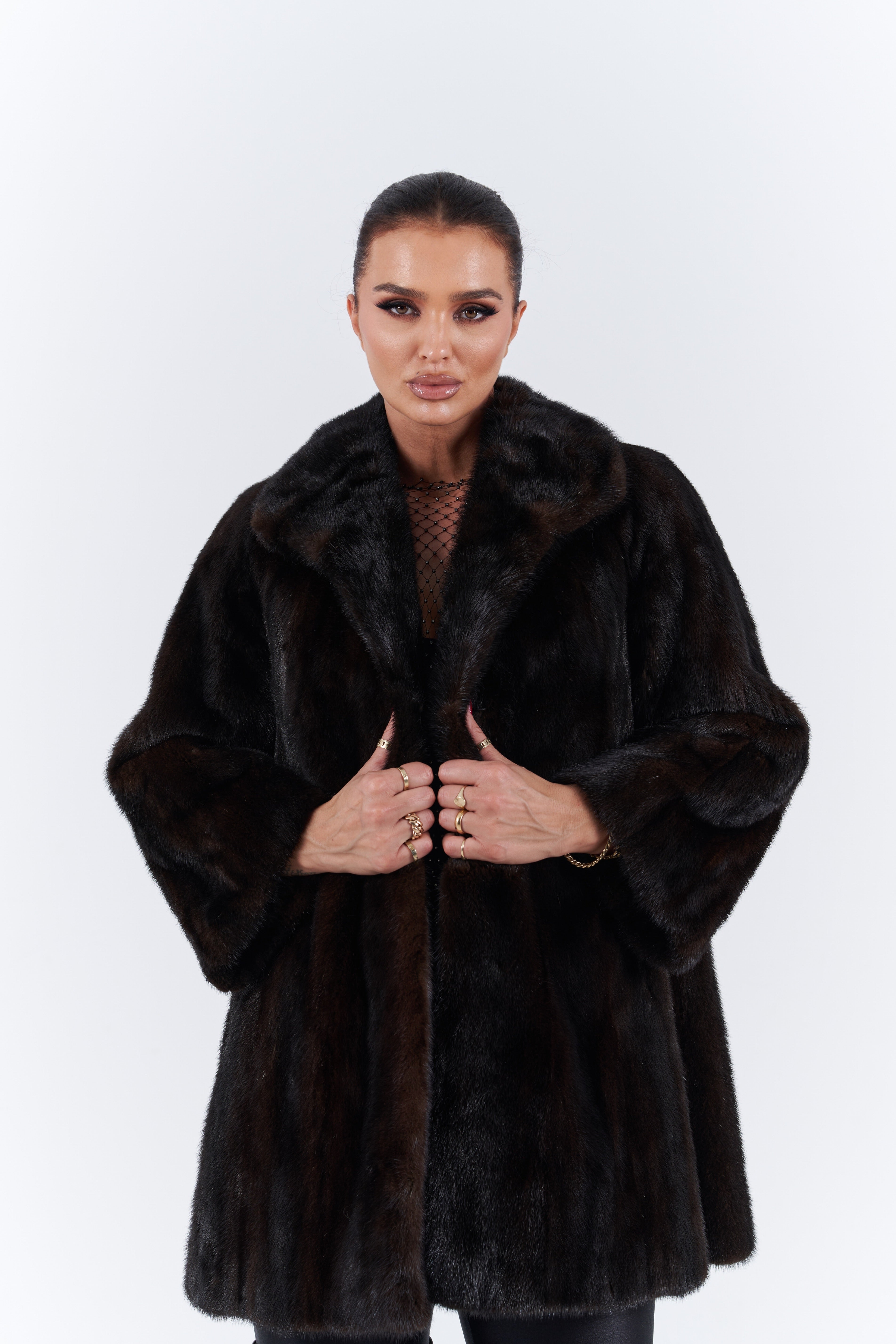 Natural mink fur coat