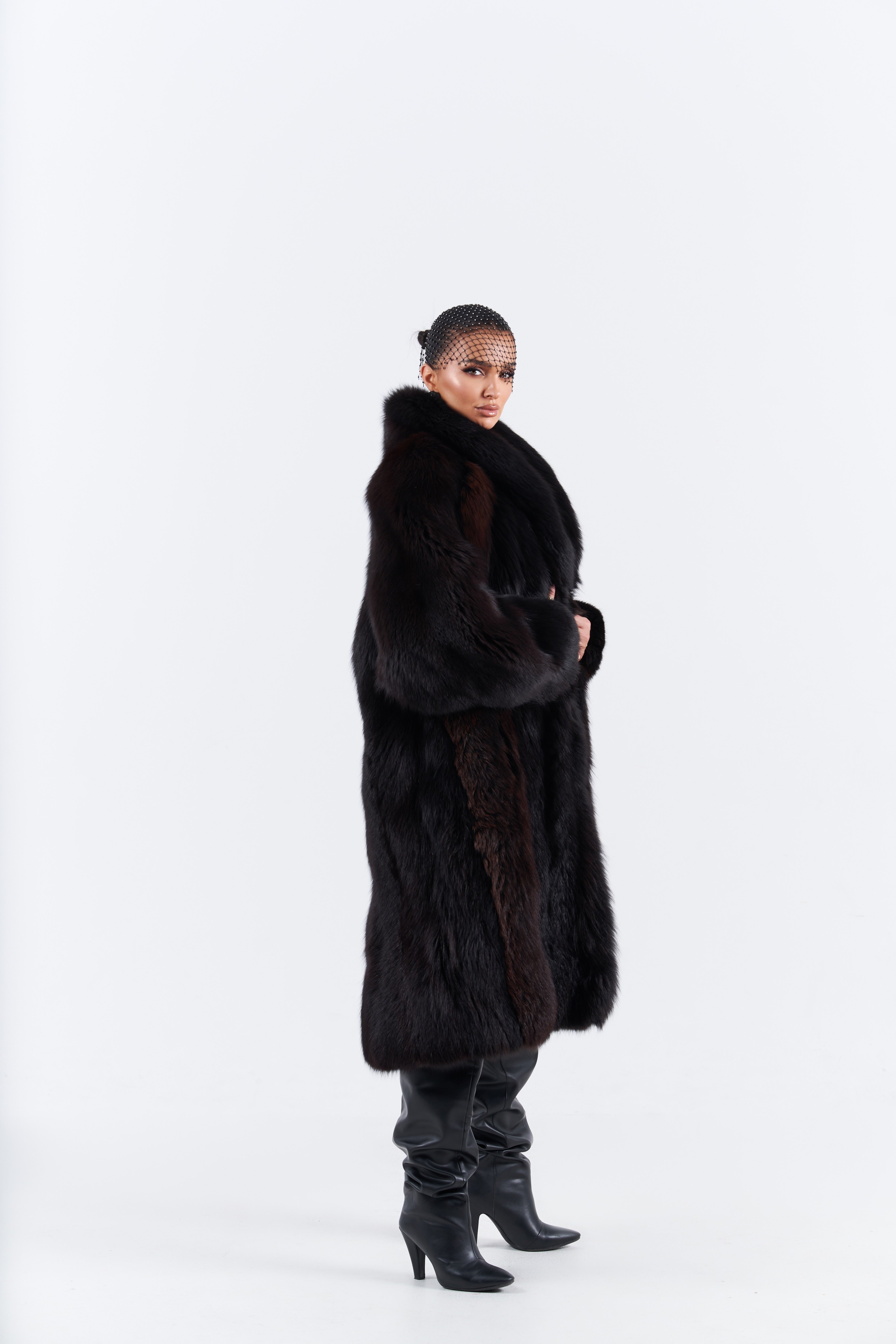 Long Fox Fur Coat