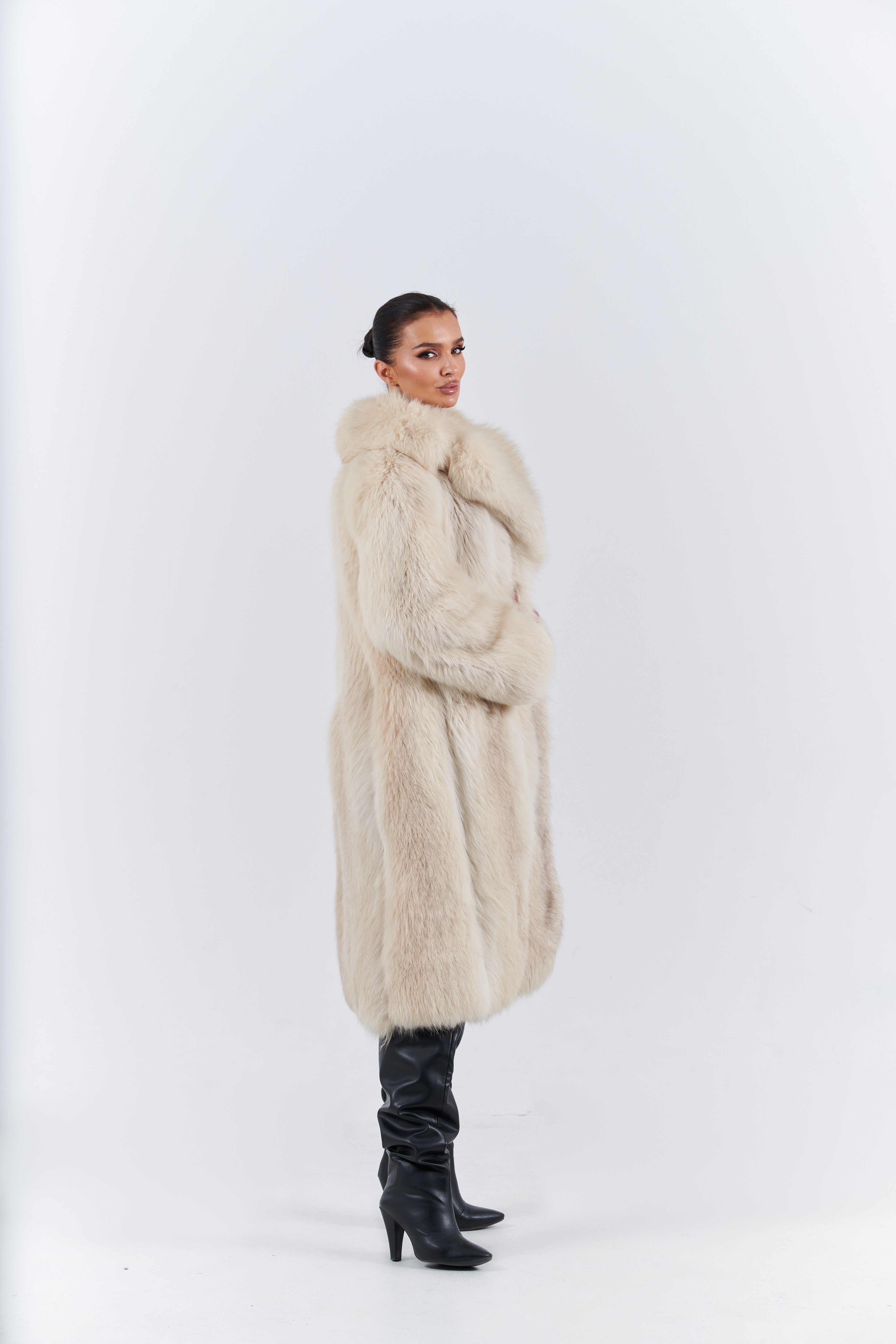 Natural Long fur fox coat