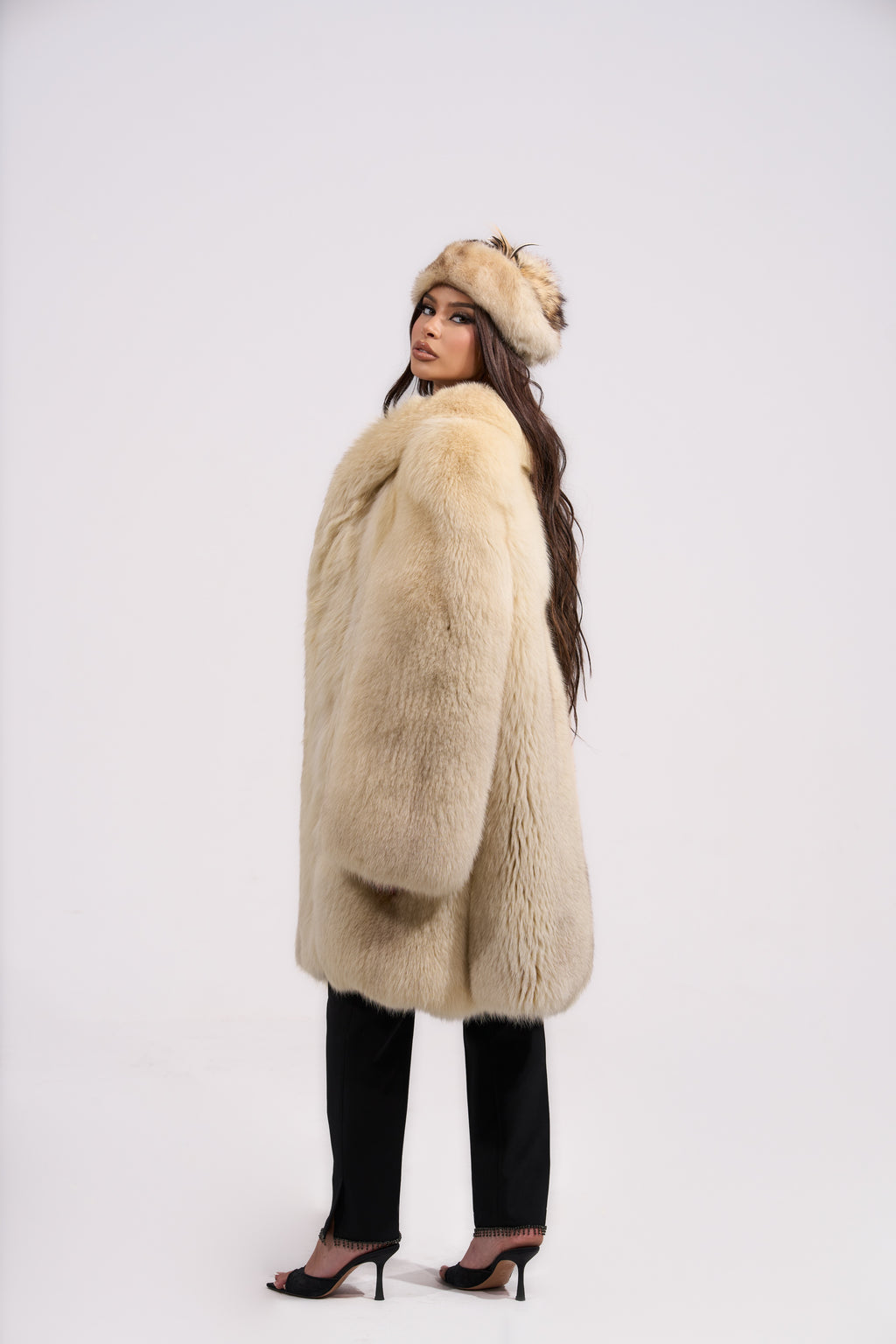 Vintage Cream Fox Fur Coat