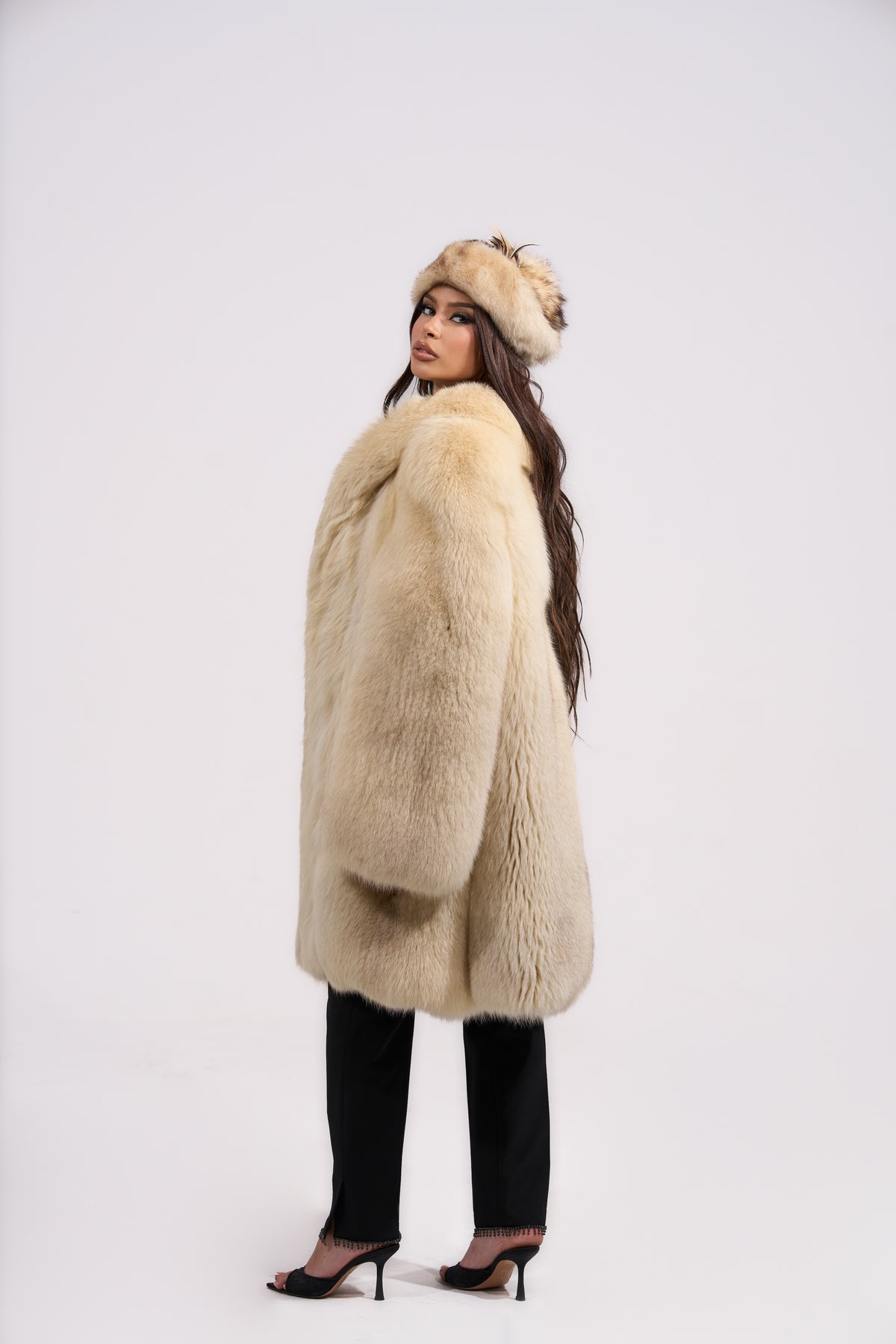 Vintage Cream Fox Fur Coat