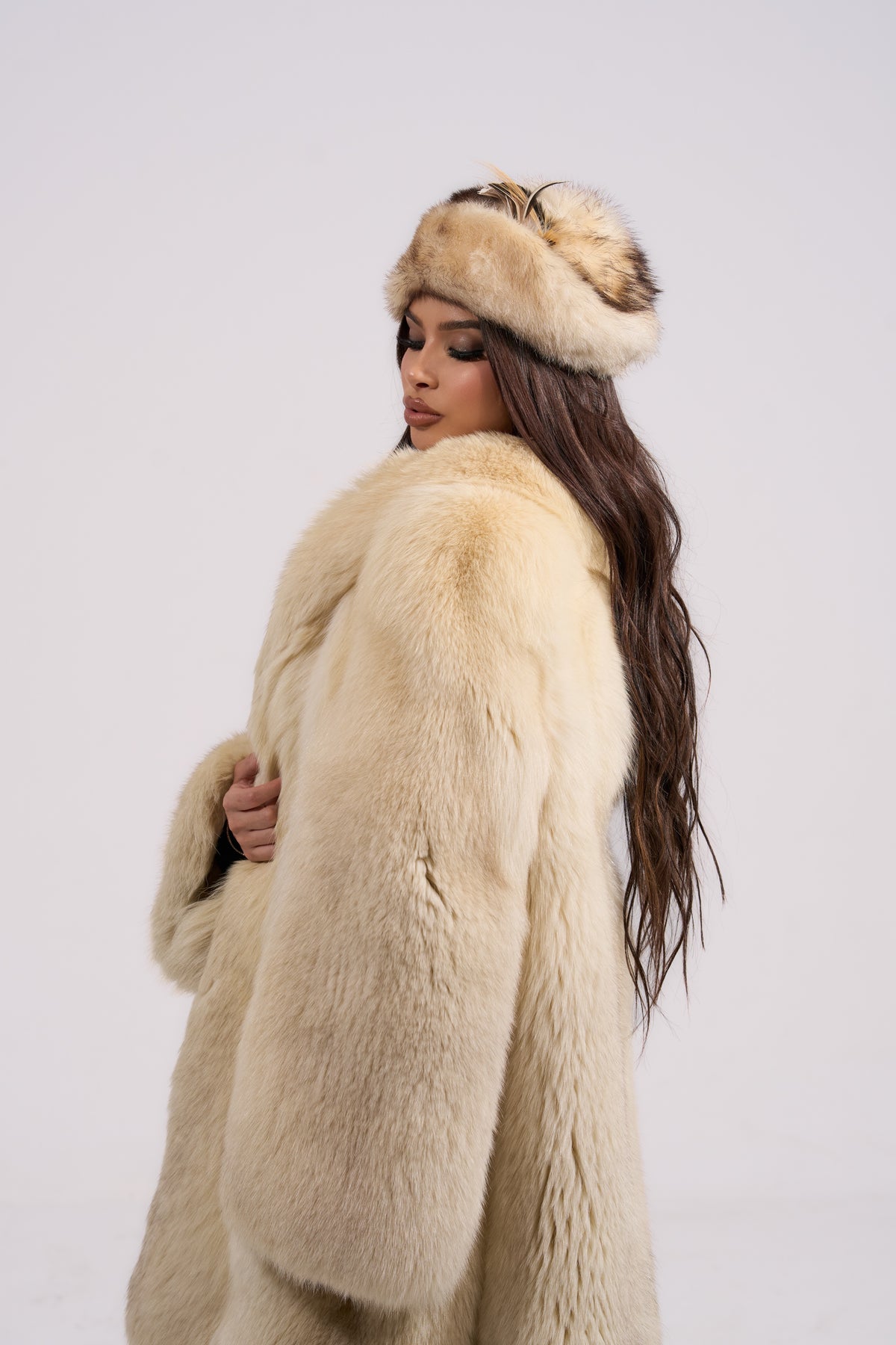 Vintage Cream Fox Fur Coat