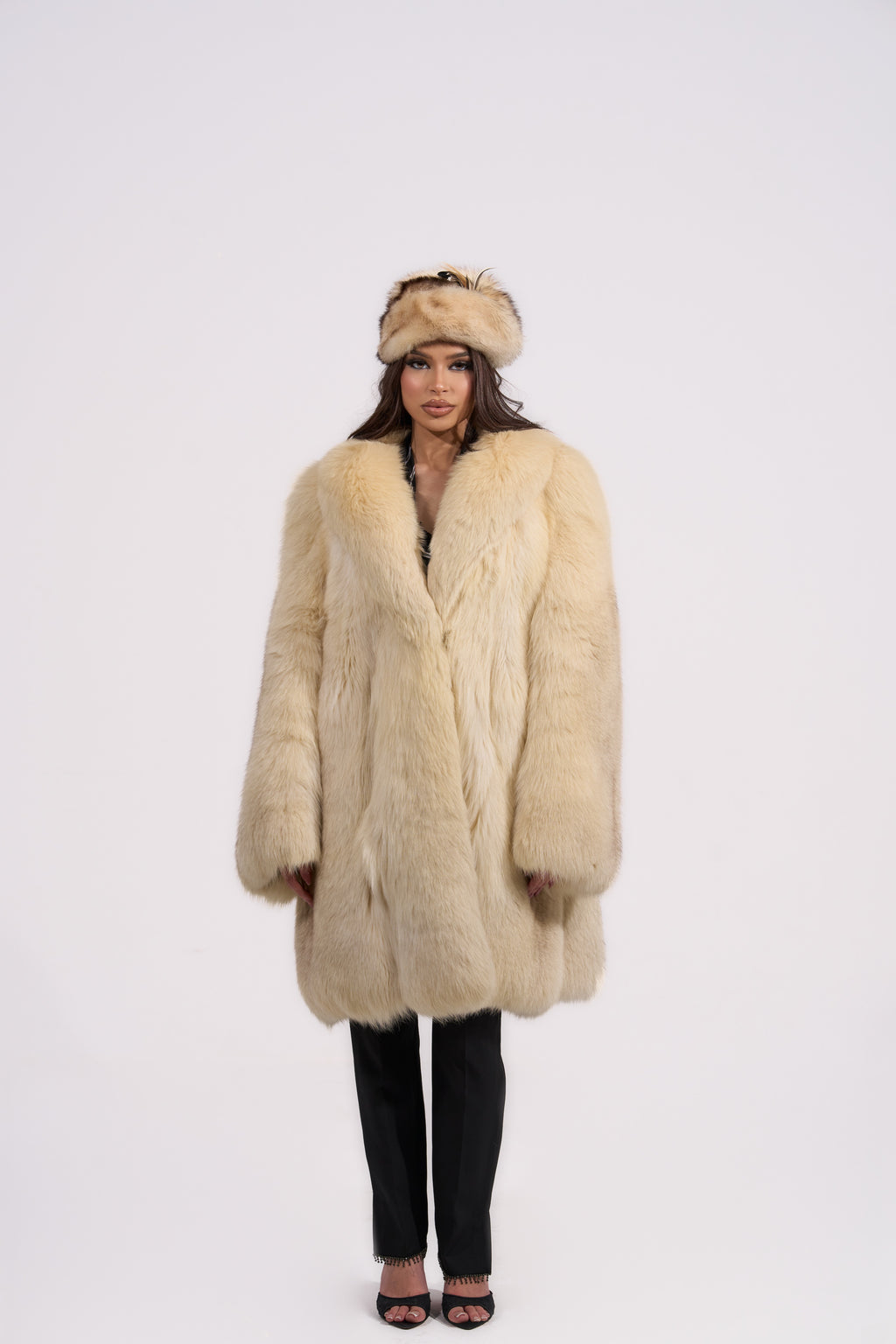 Vintage Cream Fox Fur Coat