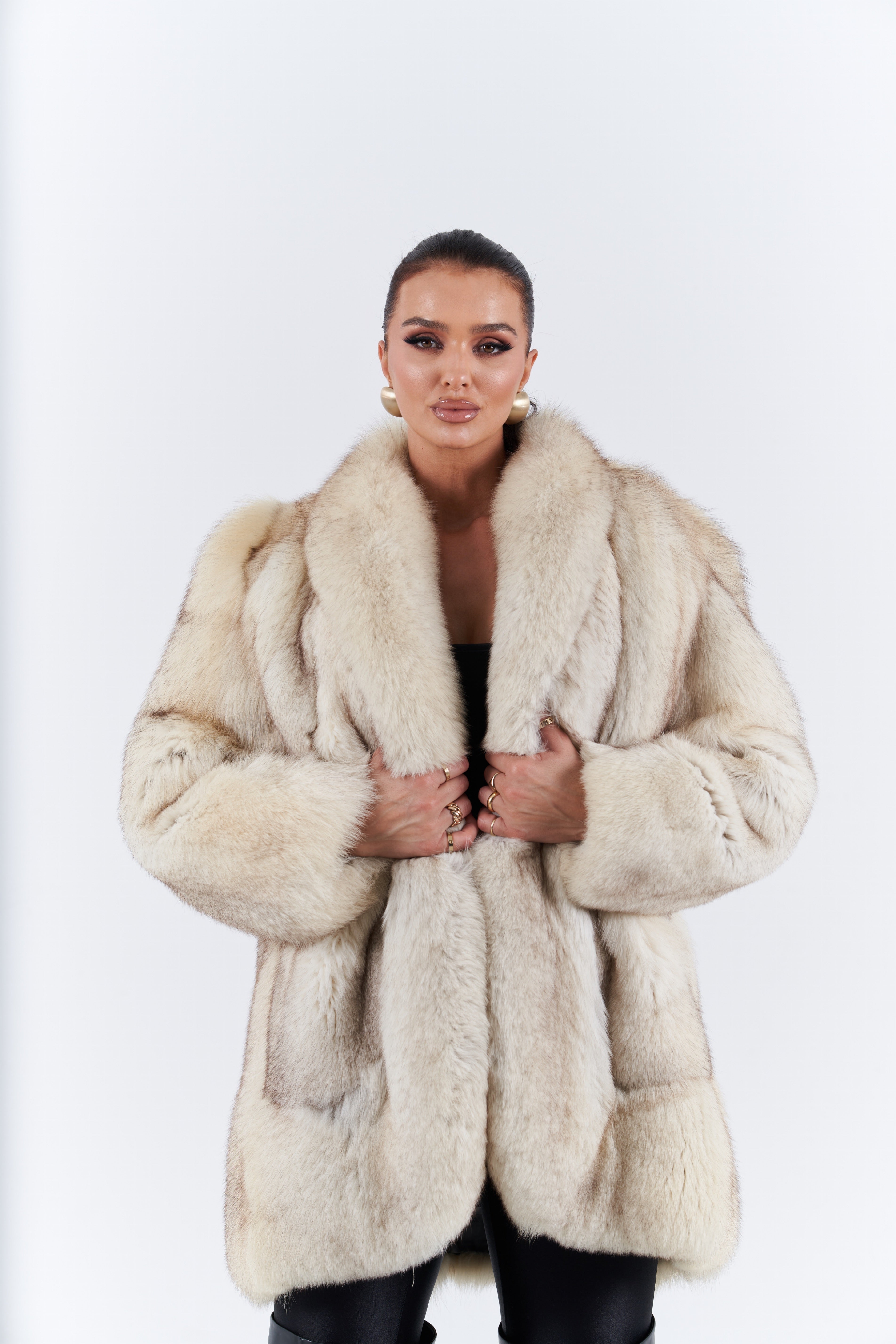 Natural fur fox coat
