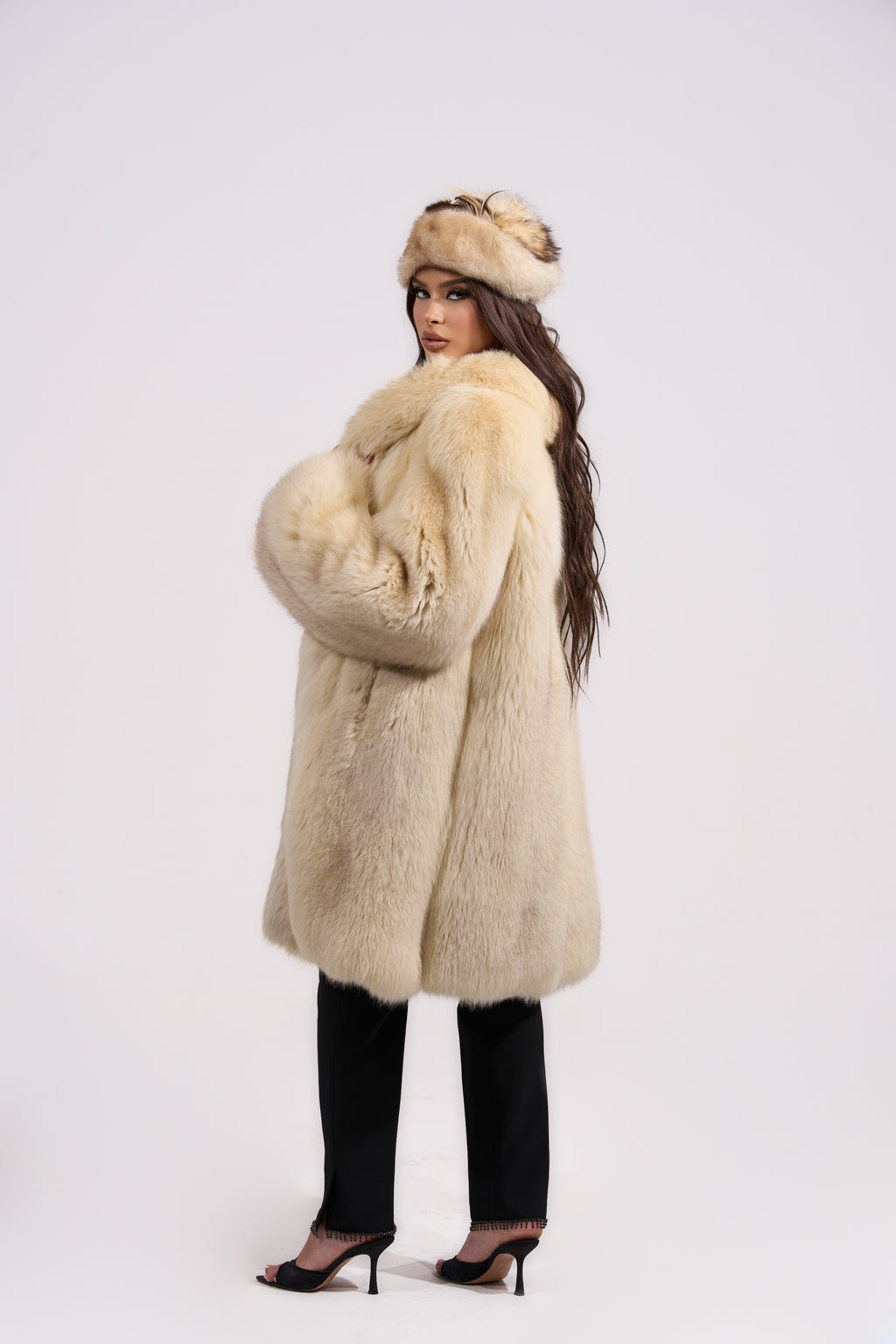 Vintage Cream Fox Fur Coat