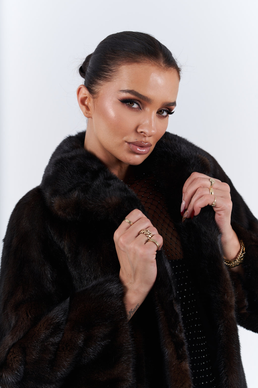 Natural mink fur coat