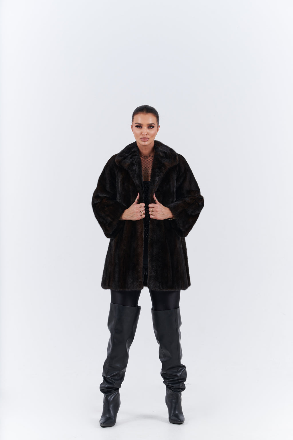 Natural mink fur coat