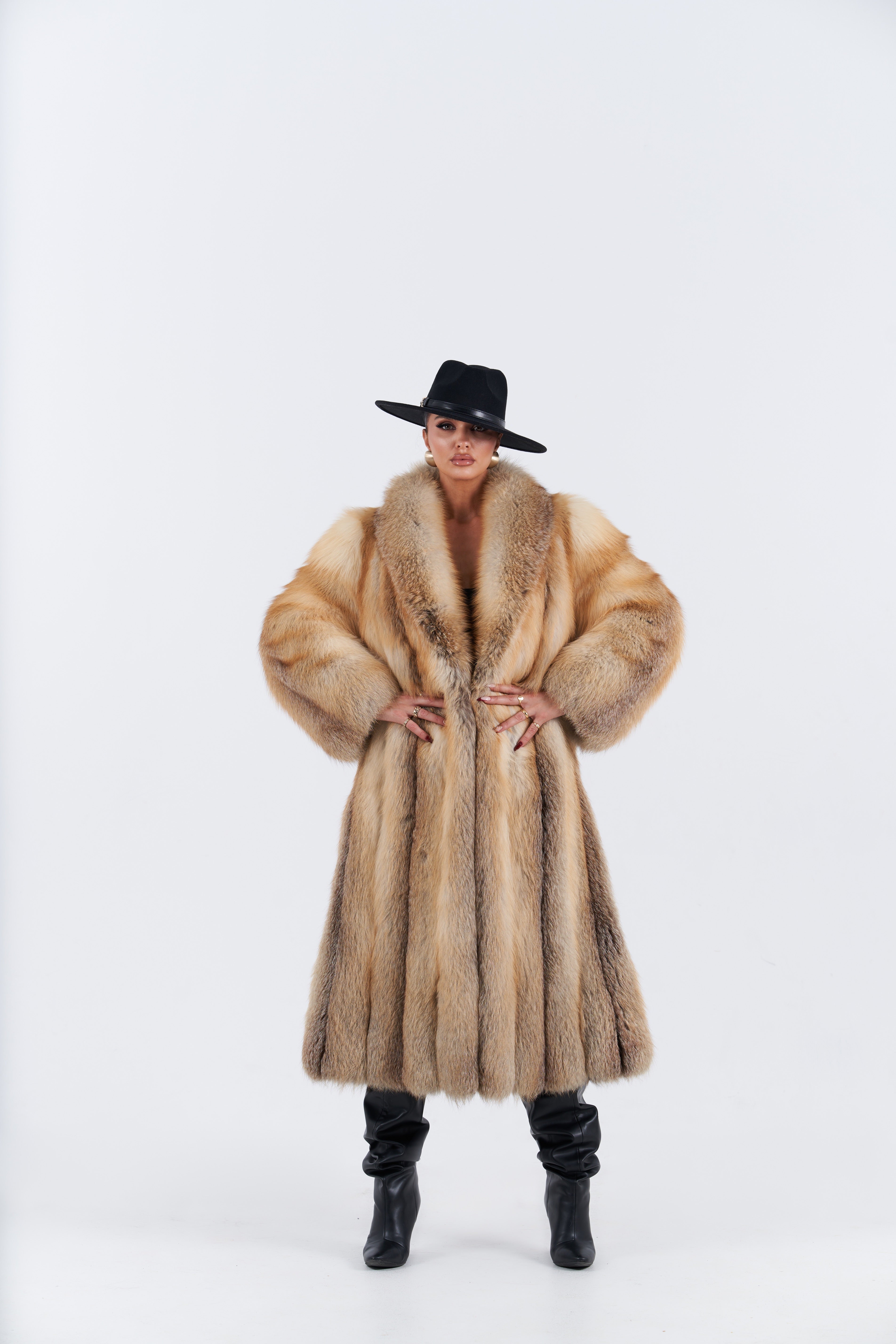 Golden Island Fox Fur Coat