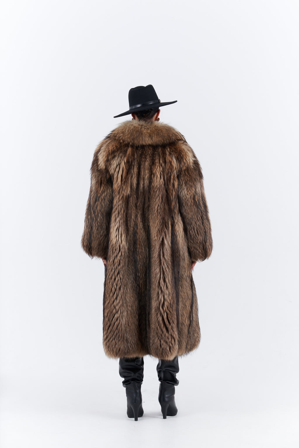 Raccoon fur coat