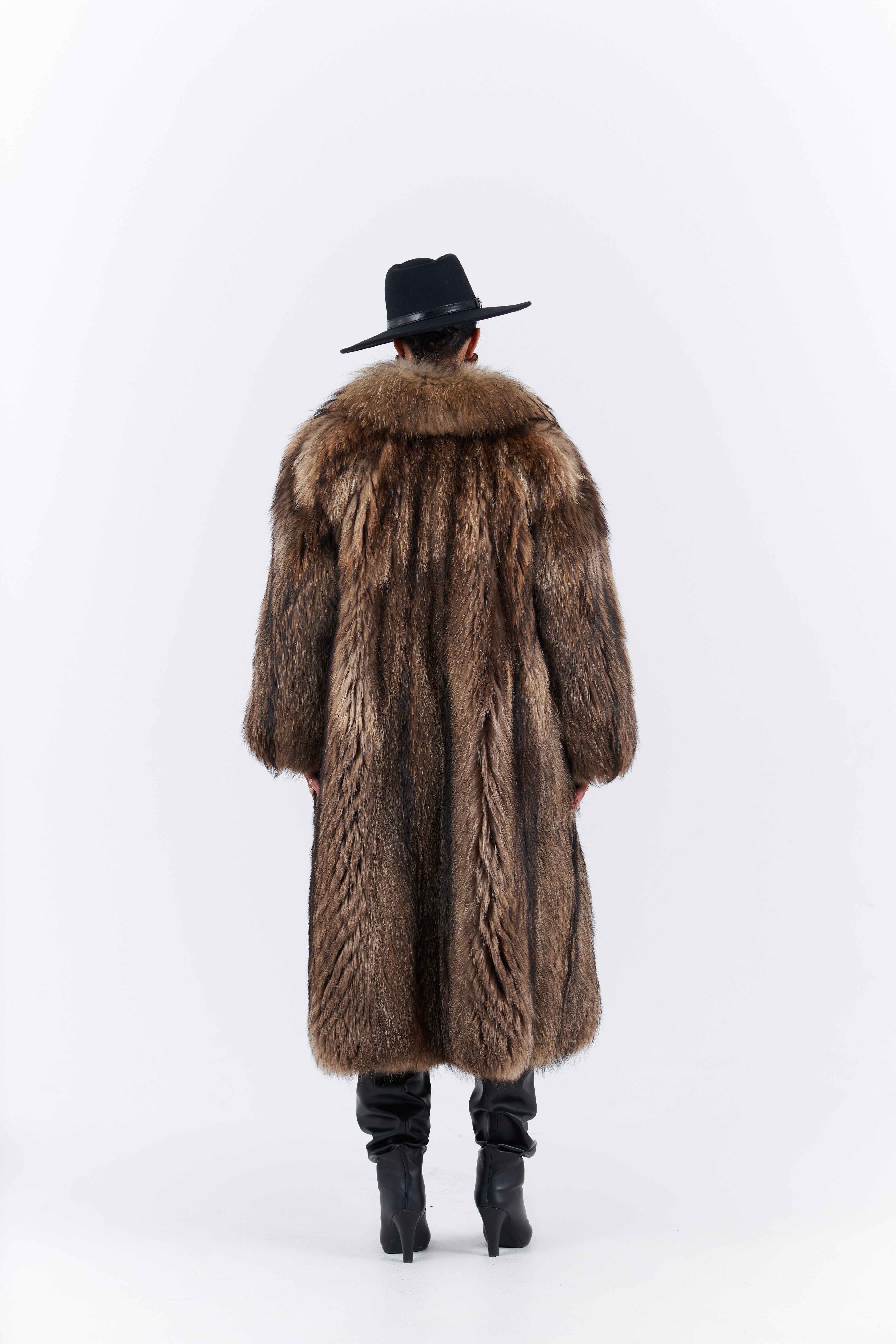 Raccoon fur coat